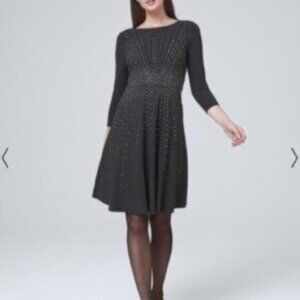 NWOT White House Black Market Embellished Fit-And-Flare Dress